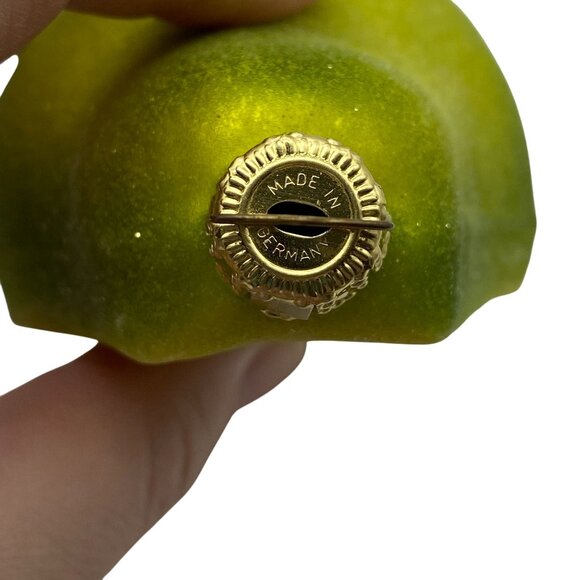 Vtg Christborn Realistic Sugar Frosted Pear Half Ornament Made In Germany 4” - Picture 6 of 7